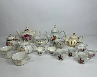 Porcelain Teapot  Cup Collection Bareuther, Bavaria, Windsor, Japan Vintage