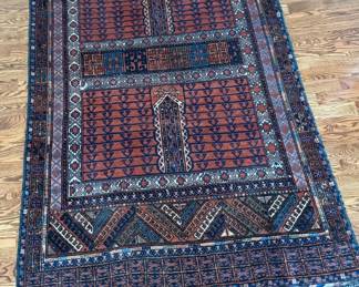 Tribal Style Runner Rug with Geometric Panels