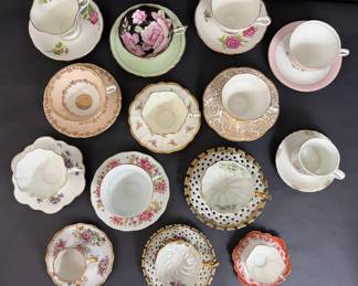 Mixed Porcelain Teacup and Saucer Collection Vintage