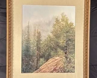 Natures Changing Moods Forest Art, Landscape Print Framed 24x28, signed by Pem Dunn