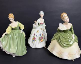 Royal Doulton Figurines Including Soiree Diana Fair Lady Hand Painted Bone China