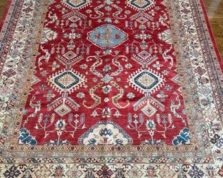 Large Vintage Kazak Style Area Rug with Geometric Medallions and Tribal Motifs