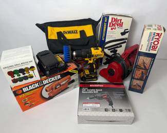 DeWalt Drill Kit, Black  Decker  Ryobi Sanders, Drill Master Hoover Vac
