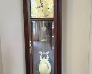 Howard Miller Style Grandfather Clock Moon Phase Cherry Case Refurbished