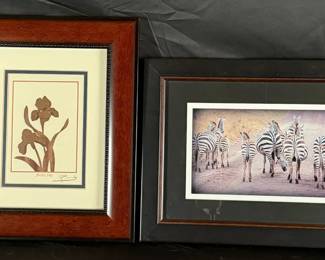 Framed Art Prints Iris Botanical Signed  Zebra Tanzania Photo