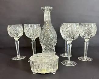 Waterford Crystal Decanter Glasses  Memory Music Box Trinket Dish