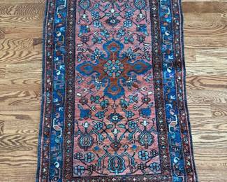 HandKnotted Persian Style Accent Rug with Floral Medallion Design