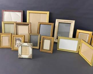 Assorted Vintage Gold Tone Picture Frames Collection Decorative Lot