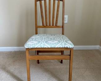 Vintage STAKMORE Wooden Folding Chair With Designed Padded Seat
