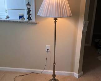 Vintage Gold Tone Brass Floor Lamp