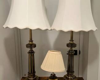 3 Vintage Table Lamps, 2 Large Stiffel, 1 Small