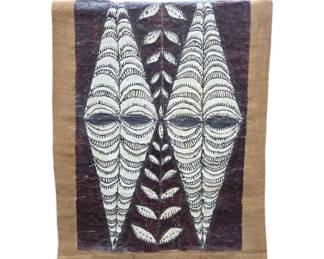 Hand-Painted Pacific Islands Barkcloth Tapa Cloth