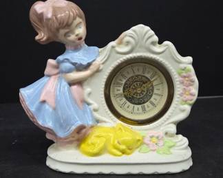 Kent Table Clock with Girl Figurine