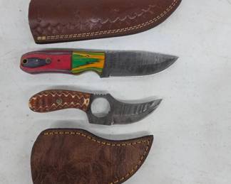 Damascus Knives With Sheaths