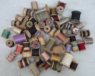 Vintage Wooden Spools of Thread