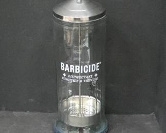 Barbicide Glass Jar with Metal Lid