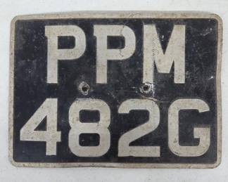 1960s Great Britain License Plate