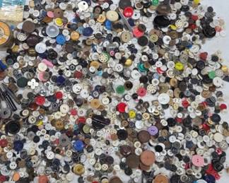 Vintage Buttons and Sewing Supplies