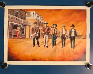 The Gunfight Signed Print by Glenice