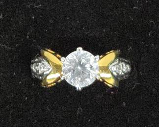 Two-Tone Ring With Center Stone