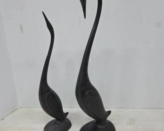 Black Ceramic Bird Sculptures