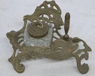 Brass Inkwell Stand