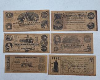 Confederate and State Currency Notes