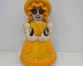 Ceramic Girl Figurine in Yellow Dress