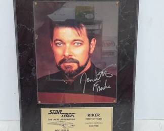 Star Trek Riker Autographed Plaque