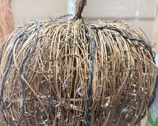 Lighted Rattan Pumpkin