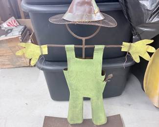 Handmade Metal Scarecrow Garden Decor