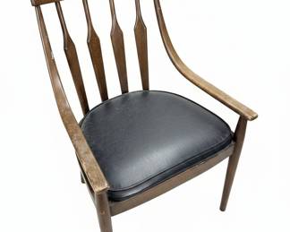 Broyhill Brasilia Walnut Dining Chair with Black Vinyl Seat