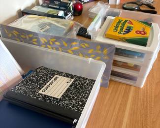 Assorted Stationery and School Supplies Lot with Organizers