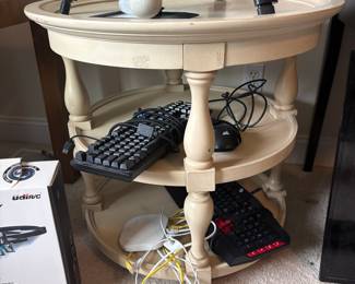 Cream Painted Tiered Accent Table