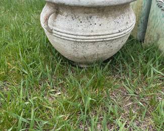 Vintage Cast Stone Urn Planter with Handles