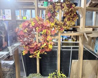 Assorted Artificial Wreaths and Decorative Star