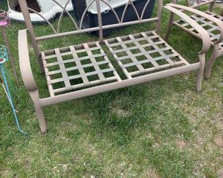 Wicker and Metal Loveseat