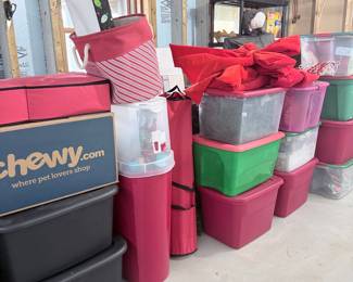 Assorted Plastic Storage Totes and Bins
