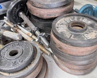 Cast Iron Weight Plates and Dumbbell Handles