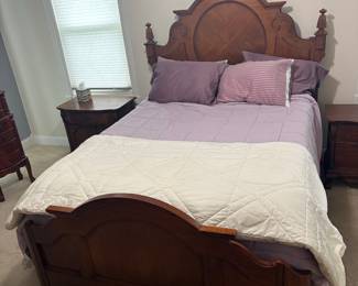Antique Oak Sleigh Bed Frame, does not include mattress 