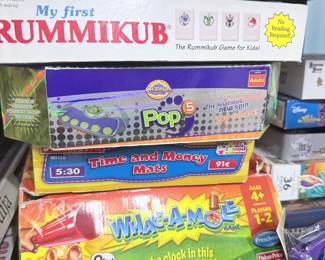 My First Rummikub, Cranium Pop, Time and Money Mats, and Whac-A-Mole Game Bundle