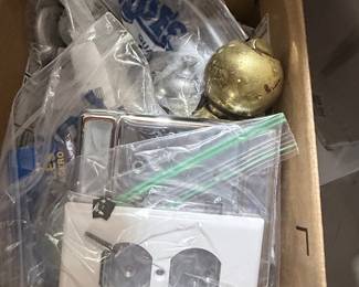 Assorted Electrical Components and Brass Finial