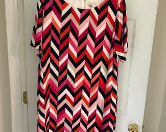 Eileen Fisher Signature Chevron Print Shift Dress