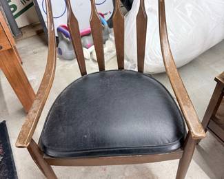 Broyhill Brasilia Walnut Dining Chair with Black Vinyl Seat