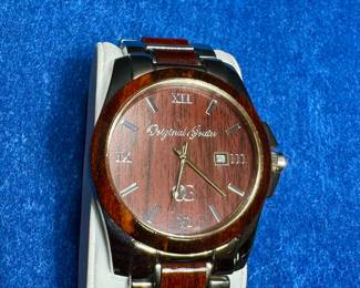 ORIGINAL GRAIN REAL WOOD&STEEL WATCH WITH SAPPHIRE CRYSTAL