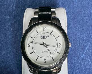 GRUEN II QUARTZ WATCH, LEATHER AND STEEL