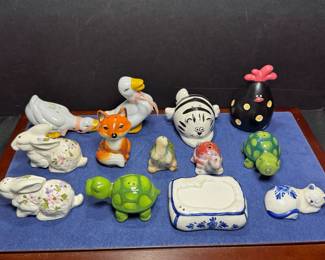 HANDPAINTED PORCELAIN SALT AND PEPPER SHAKERS
