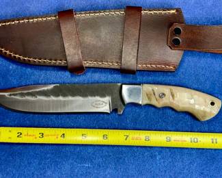CSK 6" HANDMADE, SHEEPHORN HANDLE KNIFE AND SHEATH