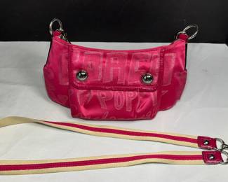 COACH POPPY PINK SHOULDER BAG WITH STRAP