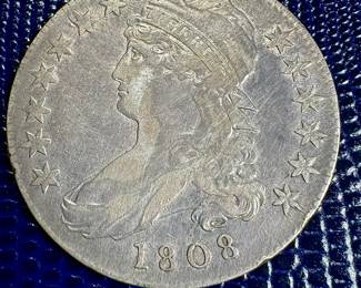 RARE 1808 CAPPED BUST LETTERED EDGE SILVER HALF DOLLAR